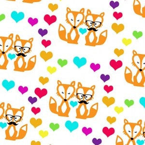 Flannel fitted crib sheet, fox print.