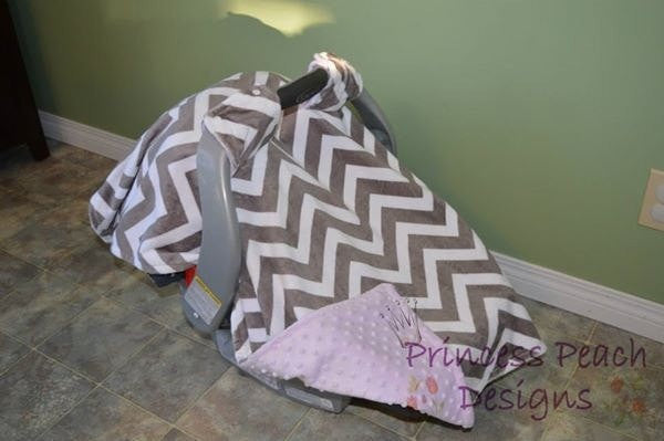 Baby car seat cover, car seat canopy, custom ordered, can be personalized.