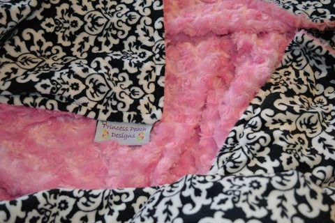 Personalized minky blanket with name, you choose the colors.